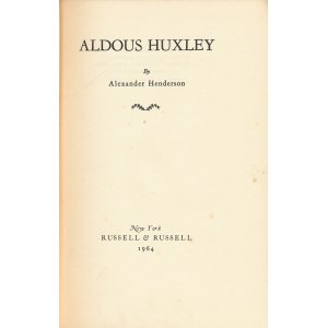 画像: ALEXANDER HENDERSON　Aldous Huxley